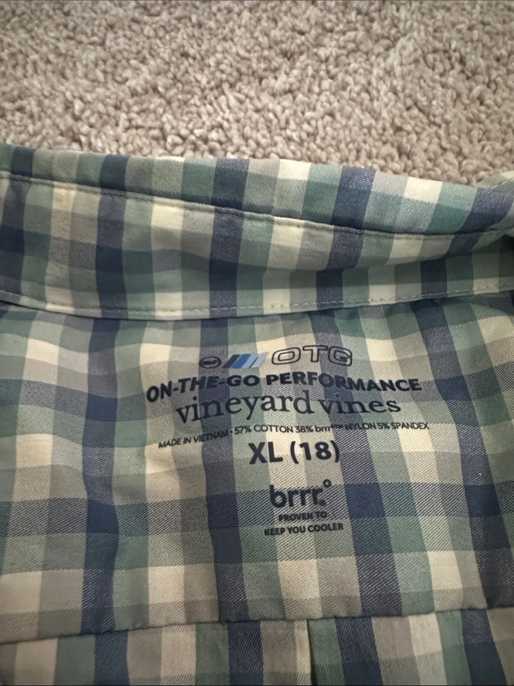 Vineyard Vines Blue & White Plaid Cotton Button-Down